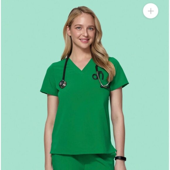 Mandala Scrub Top emerald size 2XL - Picture 1 of 6